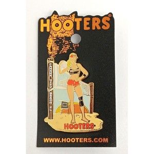 Vintage Panama City Beach Fl Hooters Pinback Waitress Pin Florida Soccer